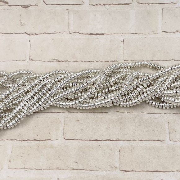 Silver Hematite Rondelle Beads 4x2mm Disc Spacer Jewelry Making Supplies Strand - Picture 1 of 1